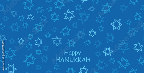 Happy Hanukkah. Star set of David. Hand-drawn style. Vector.	