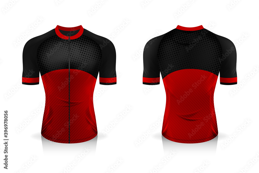 Buy Jersey Design - Red White Black Vector Cycling Jersey Design