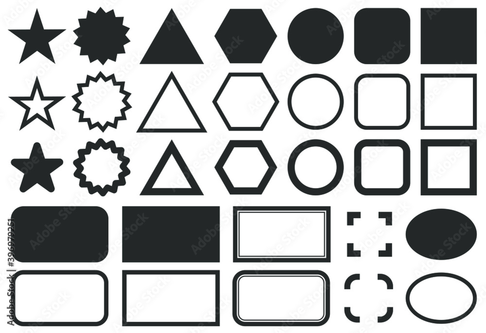 Stamps frames vector icon shape set. Stamp grunge ink rubber labels