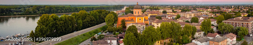 Aerial view of Boretto town, italy 