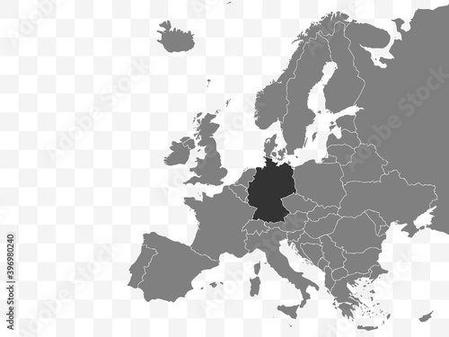 Germany on Europe map vector. Vector illustration.