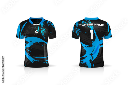 Specification Soccer Sport mockup , Esports Gaming T Shirt Jersey template. mock up uniform . Vector Illustration design