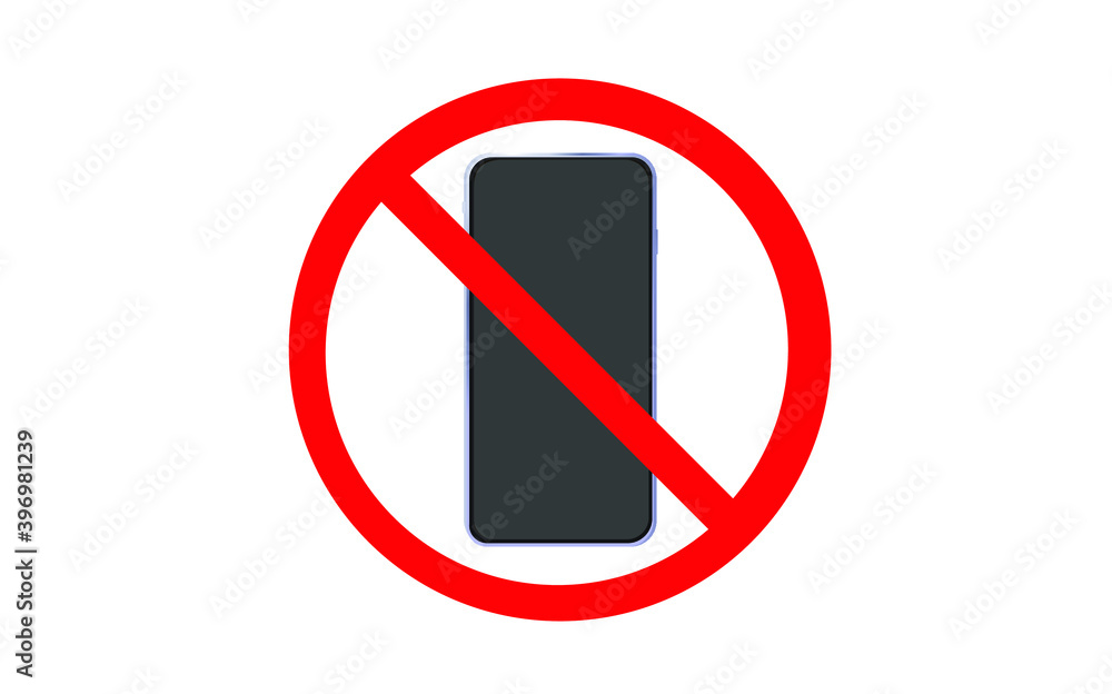 No phone sign. No talking and calling icon. Cell phone prohibition. Vector illustration. No phone sign. No talking and calling icon. Cell phone prohibition. Vector illustration.