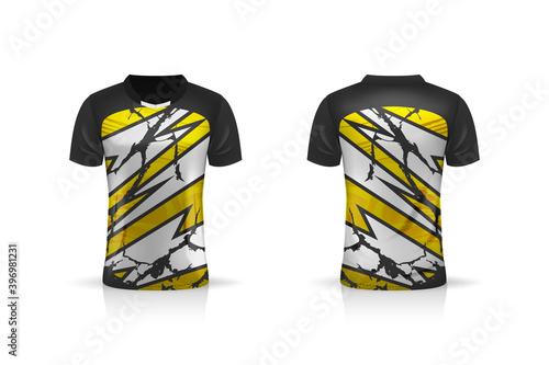 Specification Soccer Sport mockup , Esports Gaming T Shirt Jersey template. mock up uniform . Vector Illustration design