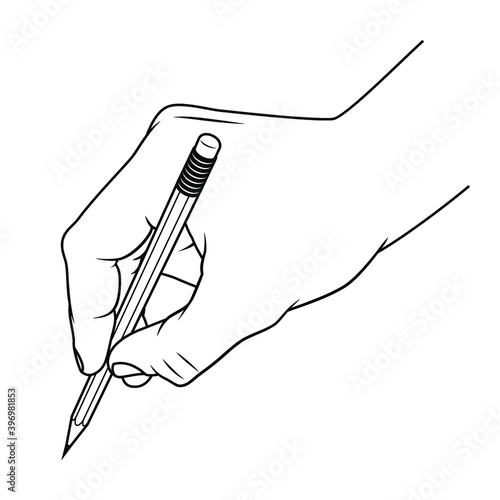 hand mit bleistift
hand with pencil