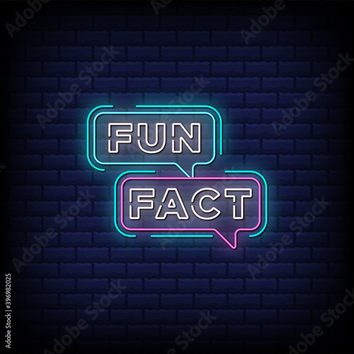 Fun fact neon signs style text design