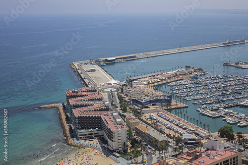 Alicante panorama from Mount Benacanti overlooking Alicante Bay. Alicante, Costa Blanca, Spain. photo