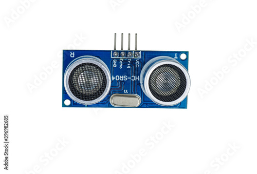 Ultra sonic sensor on a white background photo