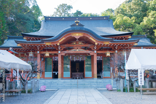 Kyoto, Japan - Nagaoka Tenmangu Shrine in Nagaokakyo, Kyoto, Japan. The Shrine was a history of over 1000 years. photo