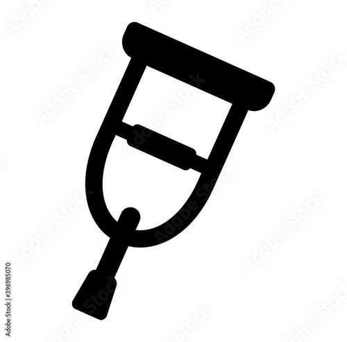 Crutch vector icon illustration ( injury,hospital,handicap)