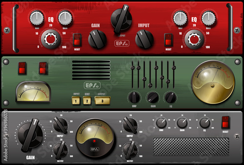 Realistic virtual equalizers and compressors. Vector.