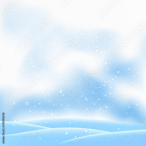 Wallpaper Mural Christmas snowfall on cartoon blue sky Torontodigital.ca