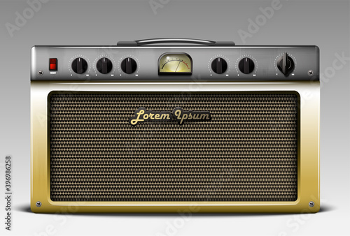 Realistic guitar combo amp. Vector.