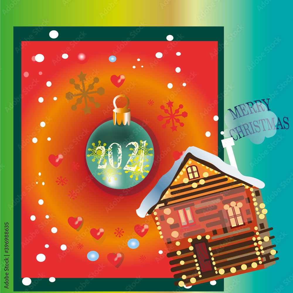 vector illustration of christmas background with christmas ball star snowflake
