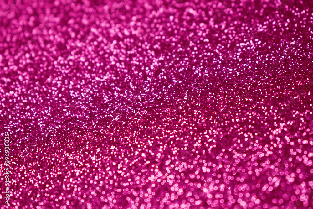 Foto Stock Pink glitter, blurred effect. Fuchsia color. Glowing holiday  light circles are created from bokeh in the camera and lens. Background for  design. | Adobe Stock