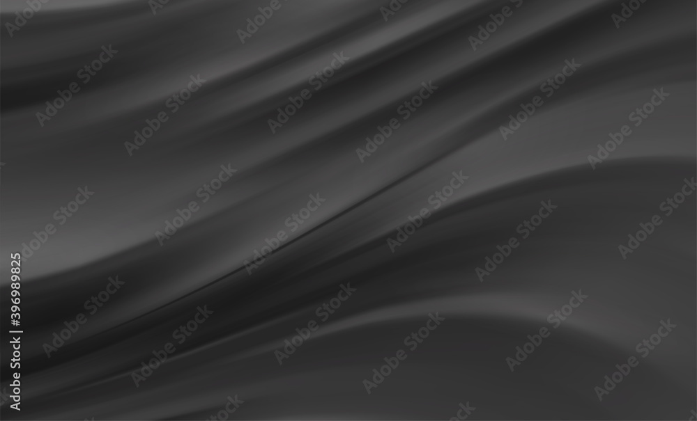 Fototapeta premium Smooth elegant black satin texture abstract background. Luxurious background design