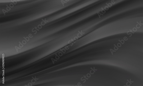 Smooth elegant black satin texture abstract background. Luxurious background design