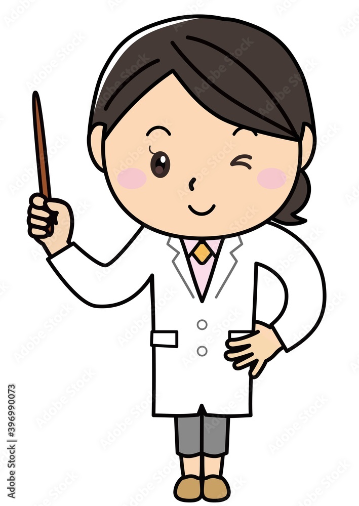 女の子01_05（白衣を着て指し棒を持つ女性）