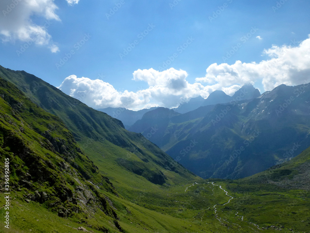 Stubai high-altitude hiking trail, lap 8 in Tyrol, Austria Stubai high-altitude hiking trail, lap 8 in Tyrol, Austria