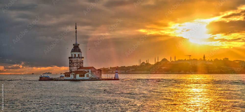 Twilight over the Bosphorus in Istanbul, HDR Image