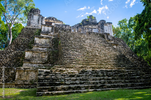 Dzibanche pyramid. Mayan archeological site. Pyramids in the jungle photo