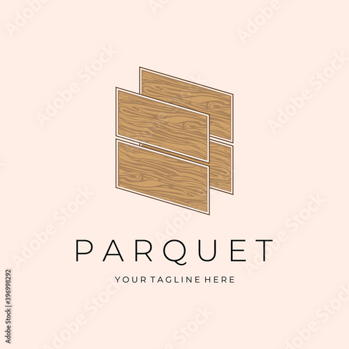 Wood Parquet Floor Vector Illustration Logo Design
