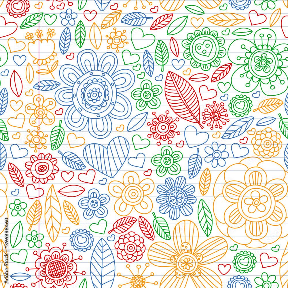 Vector flower pattern on white background. Wallpaper, fabric design. Vector flower pattern on white background. Wallpaper, fabric design.