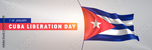Free Download Cuba happy liberation day greeting card, banner vector illustration - GFXLoad