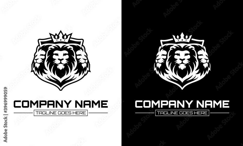 Ilustration vector graphic of Lion mascot logo vector illustration, emblem design.	
