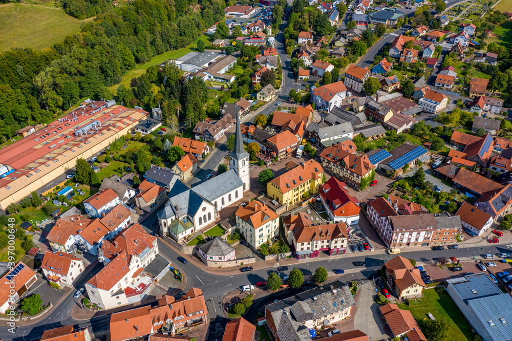 Poppenhausen aus der Luft | Luftbilder vom Dorf Poppenhausen in Hessen