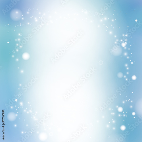 爽やかな泡と水色の抽象背景素材 縦に余白