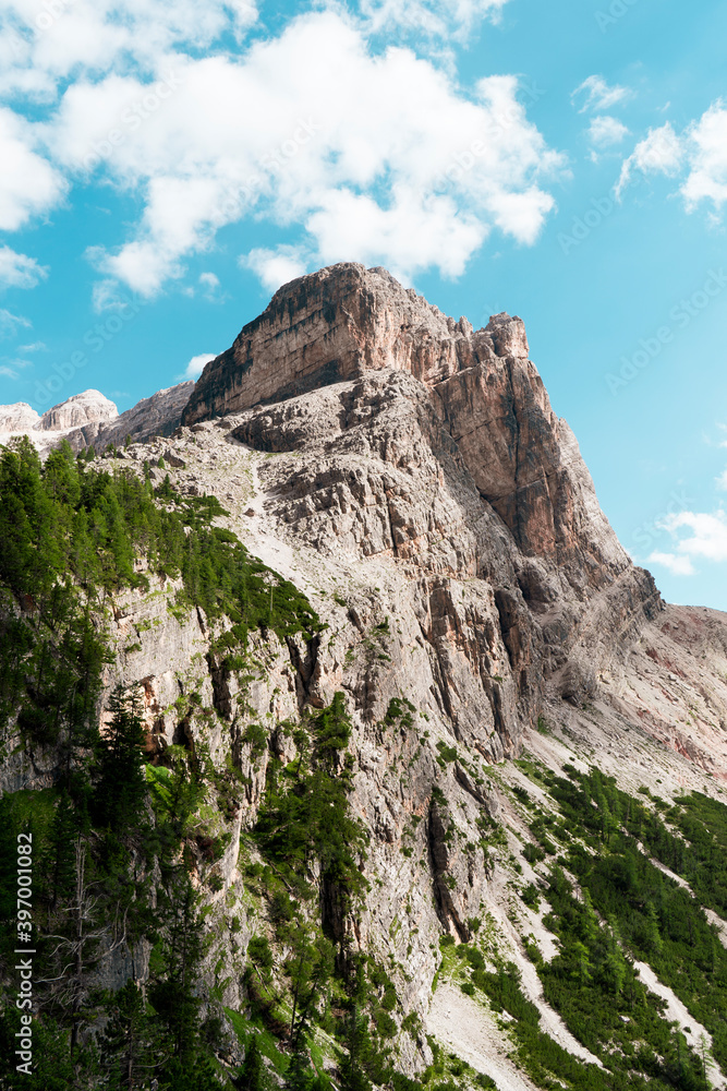 Beautiful Mountain landscape at the Dolomites, Trentino Alto Adige, South Tyrol in Italy.