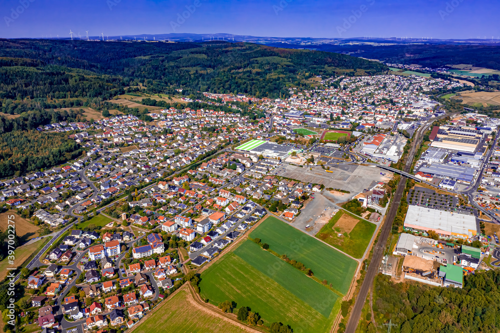 Wächtersbach aus der Luft | Luftbilder vom Dorf Wächtersbach in Hessen