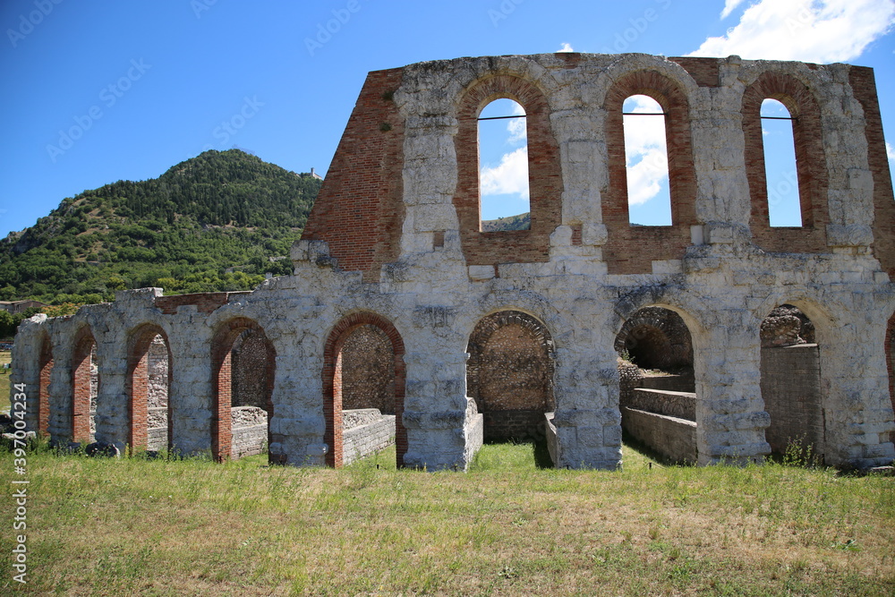 Ruins of the Roman theater in Gubbio, Italy