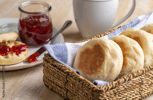 English Muffins in a Basket photo