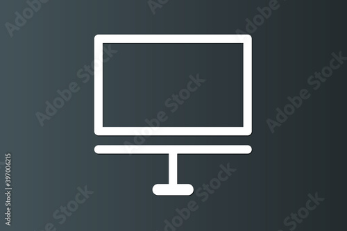 LED screen monitor icon on dark background