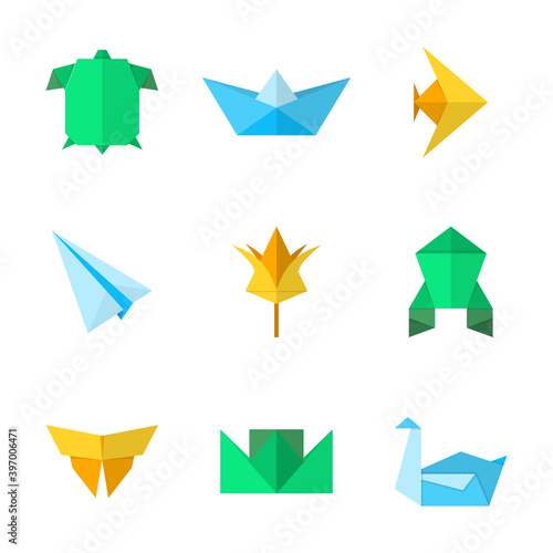 Isolated flat origami for decorative design