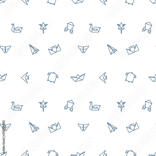 Pattern of origami icons for decorative design
