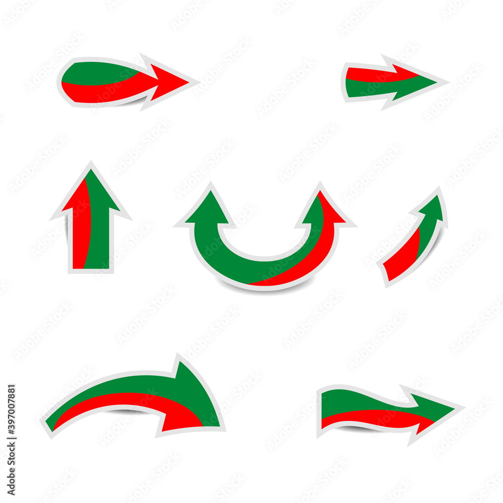 christmas arrow with shadow on white background christmas arrow with shadow on white background