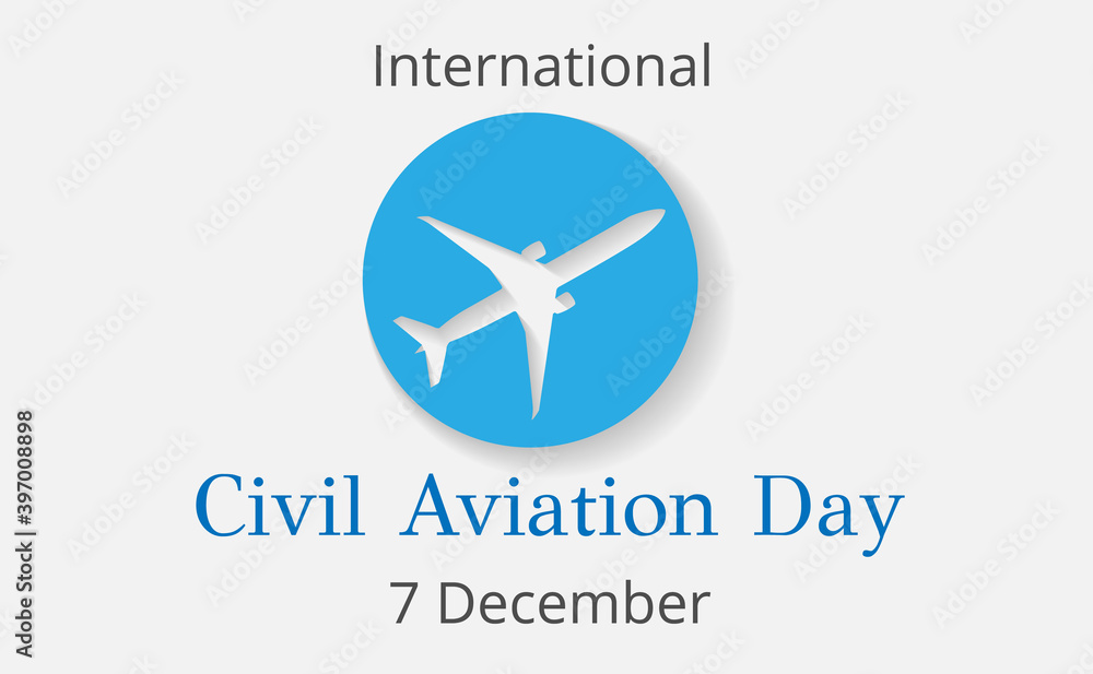 International Civil aviation day vectror illustration poster or greeting card concept. EPS10.