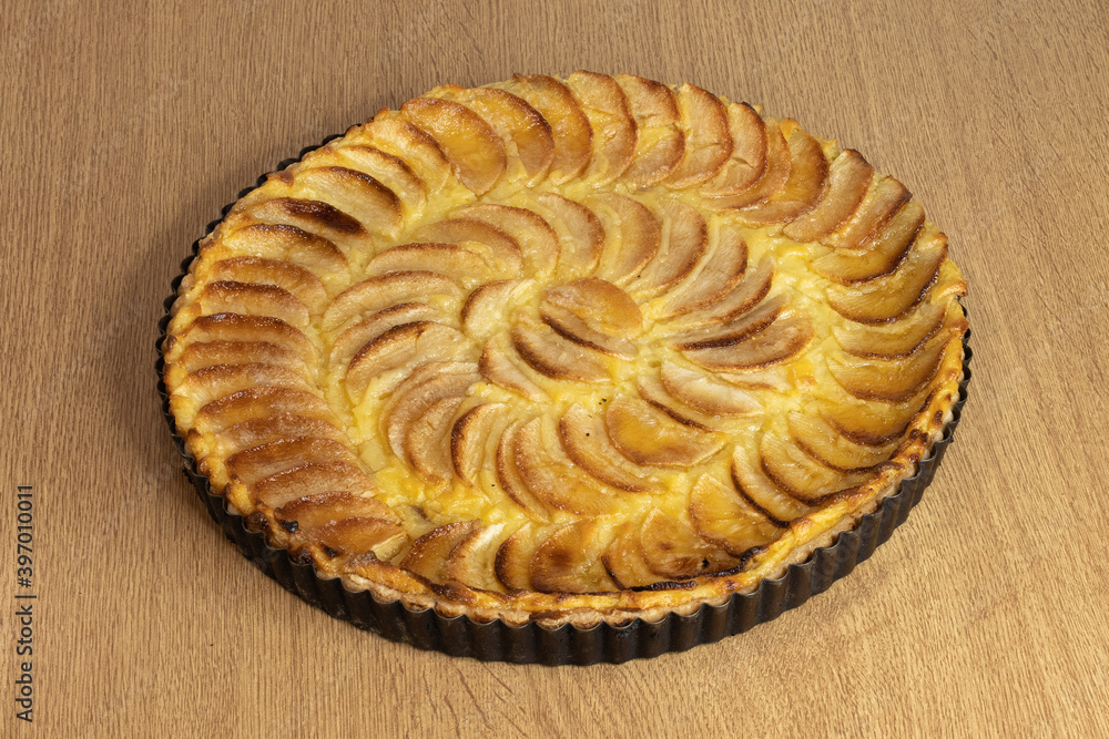 apple pie on a wooden board apple pie on a wooden board