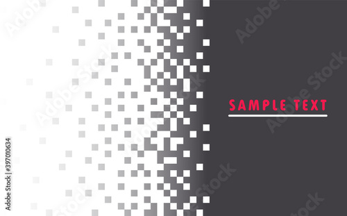 Random squares. The pixel is black monochrome. The margins for the text. Vector illustration.
