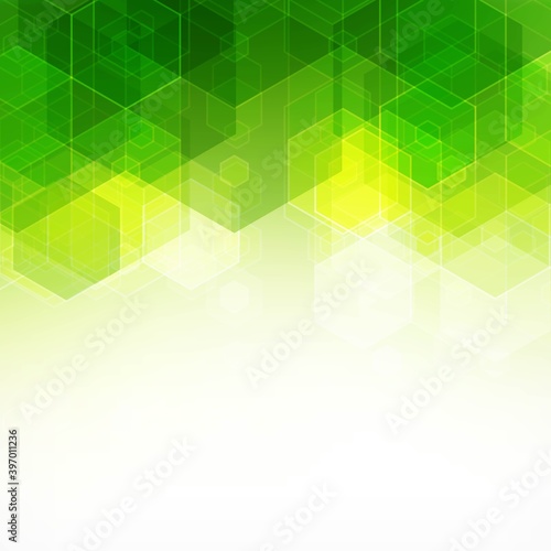 Yellow green hexagon background. Geometric design. Presentation template. eps 10
