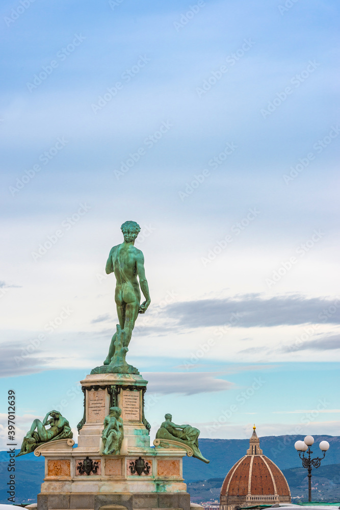 Die Statue von David auf dem Piazza Michelangelo in Florenz, Italien