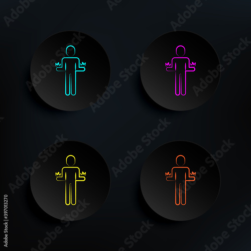 Pyrokinesis dark badge color set icon. Simple thin line, outline vector of mad science icons for ui and ux, website or mobile application