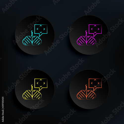 Mind control dark badge color set icon. Simple thin line, outline vector of mad science icons for ui and ux, website or mobile application
