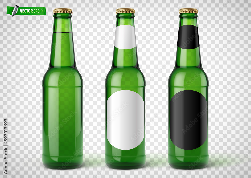 Bouteilles de bière vectorielles sur fond transparent Bouteilles de bière vectorielles sur fond transparent