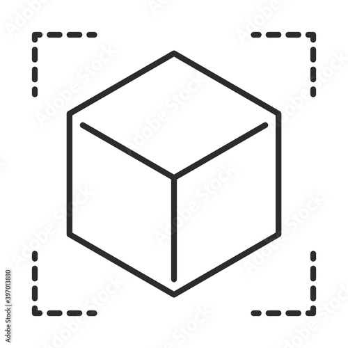 augmented reality cube 3d simulation focus line style