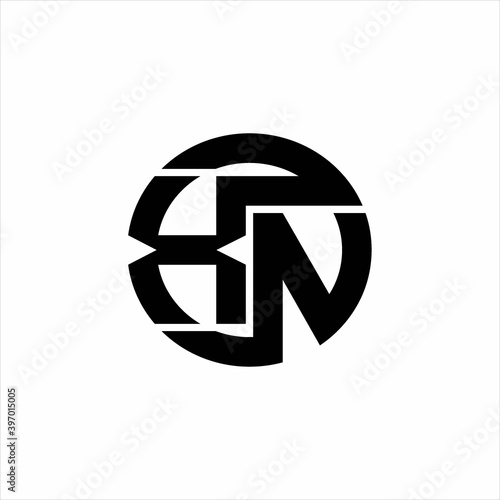 XN Logo monogram with rounded line swipe design template photo