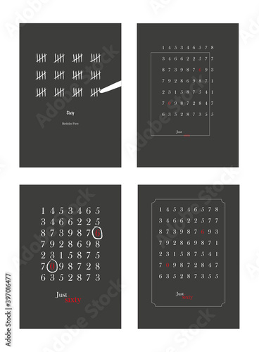 BirthdayCard Geburtstag Karte 60er Sechzig Jahre, Einladung, Karten Mockup Ideen